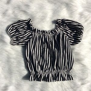 Black with white striped